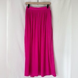 BCBGMaxAzria Sofia Satin Maxi Skirt with Pockets in Hot Pink Size M